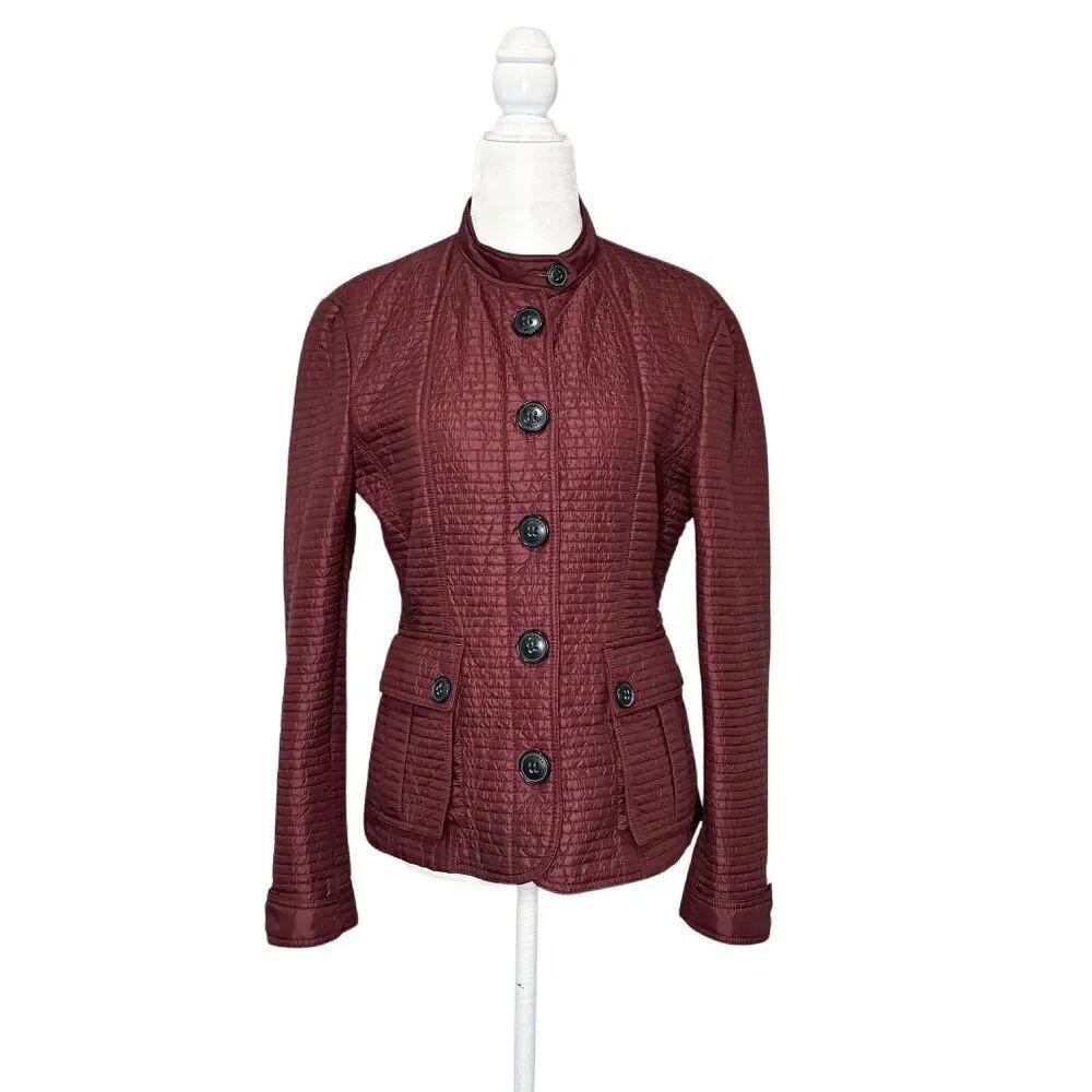 Burberry Brit Tiggsmore Medium Quilted Jacket Women’s Classic Coat Deep Burgundy